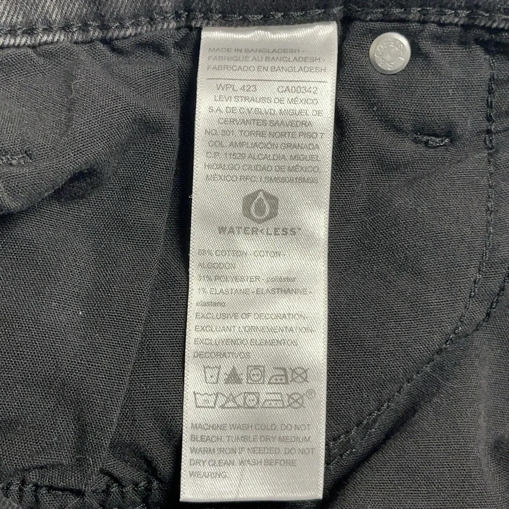 Signature Levi Strauss‎ & Co. Black/Gray Heritage High Rise Denim Jean Shorts 14